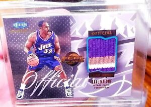 KARL MALONE 1999-00 FLEER MYSTIQUE FEEL THE GAME RELIC GAME JERSEY PATCH SP 3COL