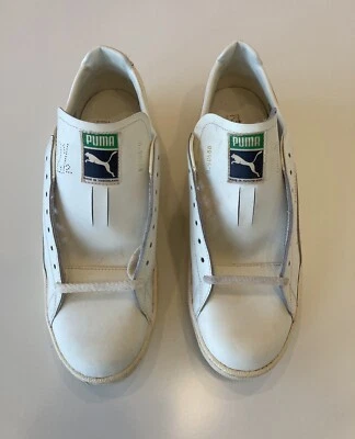 New Vintage &Rare 1980s Puma Super Basket Sz 12.5 White w/Box Made in Yugoslavia - Image 1 of 4