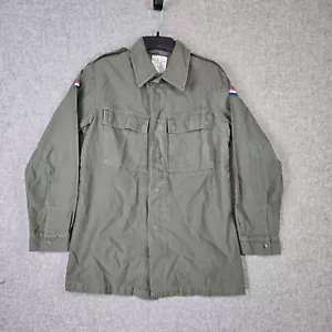 Vtg Green Dutch Netherlands Military Army 1990 Jacket Shirt Rotkopf Large Flag - Picture 1 of 16