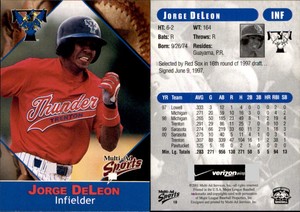 Jorge DeLeon 2001 Multi-Ad Trenton Thunder #18 RC Card *AutographDen*