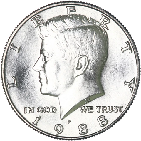1988 P Kennedy Half Dollar CN-Clad Gem BU US Coin Cover