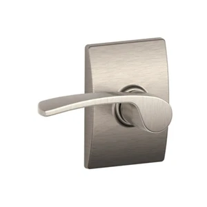 Schlage F10-MER-619-CEN Merano Passage Door Lever Set - Nickel - Picture 1 of 3