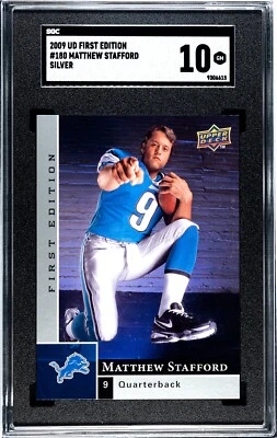2009 Upper Deck First Edition Silver #180 Matthew Stafford SGC 10 GEM MINT Lions - Image 1 of 2