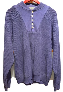 Eddie Bauer Mens Vintage Shaker Sweater Large Wood Buttons Pullover Fishermans L - Picture 1 of 5