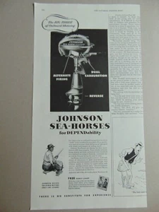 1946 JOHNSON SEA-HORSES Outboard Boat Motors vintage art print ad - Picture 1 of 1