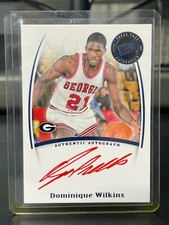 2006-07 Press Pass Legends Dominique Wilkins Authentic RED INK Auto Print Run 77