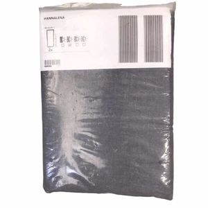 Ikea Room Darkening Curtains Drapes 1 Pair Gray 145cm 57x98” Hannalena Window S7 - Picture 1 of 5