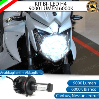 LAMPADA LED H4 6000K 9000 LUMEN CANBUS YAMAHA XJ6 MOTO NO AVARIA LUCE BIANCA - Immagine 1 di 4