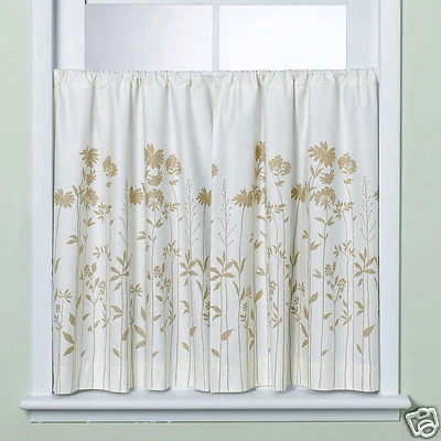 Julia Marfim/Castanho Contemporâneo Projetado Floral Personalizado Café/Camada Par 60"x36" - Imagem 1 de 4