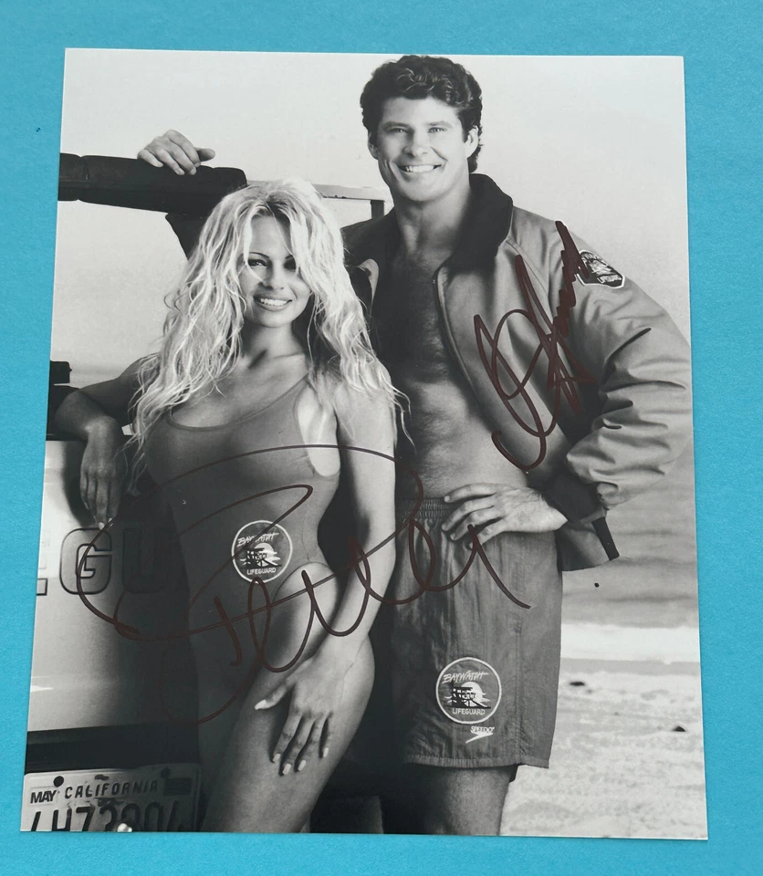 David Hasselhoff + Pamela Anderson  BAYWATCH  - signed, original Autogramm !!! - Bild 1 von 1