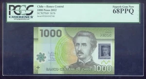 Chile 1000 Pesos 2012 PCGS68 P161b UNC - Imagen 1 de 2