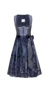 Dirndl Marisol 65 Länge Marjo Mididirndl dunkelblau Spitze Designer NEU 40 42 - Bild 1 von 4