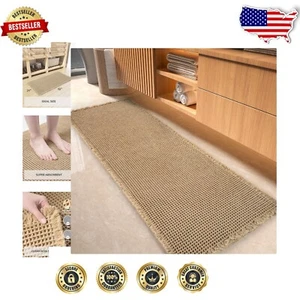 Tappeto Boho Waffle Runner - 2' x 4' assorbente, antimacchia e lavabile in lavatrice - Foto 1 di 9