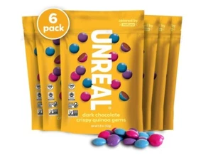 Unreal Dark Chocolate with Crispy Quinoa, Zero Sugar Non-GMO, 5 Oz (Pack of 6) - Picture 1 of 3