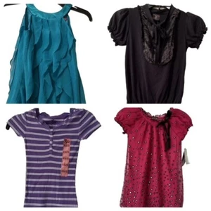 4 Piece Lot Of Girls Tops Blouses Shirts Size Small and X-Small Mixed Brand NWT - Picture 1 of 18