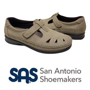 SAS Roamer Mary Janes Comfort Orthopedic Shoes Tan Leather Sz 7.5 W Wide