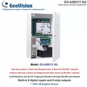 NEW!! GeoVision GV-AS8111 Kit 8-Door Access Control Complete Kit/16 GV-Readers - Picture 1 of 3