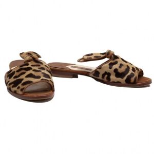 kissa Unborn Calf Leopard Sandal Size US About 5(K-112514)