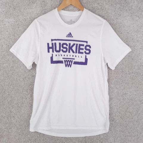 Adidas Washington Huskies Shirt Men Medium White Purple Basketball Creator Cover