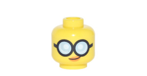 Lego Minifigure Head Female Glasses Round with Bright Light Blue Lenses  Inv 76
