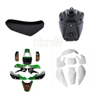 Пластиковое крыло топливный бак сиденье графика для грязи велосипед Kawasaki KX65 KLX110 RM65 - Изображение 1 из 4