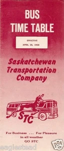 Bus Timetable - Saskatchewan Transportation Company - STC - 28/04/68 (Canada) - Bild 1 von 1