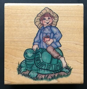 ZACHARY ALEXANDER PIPPSYWOGGINS JUNGE SCHILDKRÖTE FIGUR Amaco Holz Stempel - Bild 1 von 3