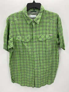 Camisa Columbia Para Hombre Grande Verde A Cuadros Manga Corta Abotonada Rendimiento Exterior - Imagen 1 de 6