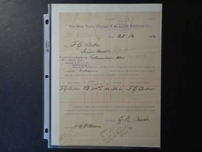 Vintage Railroad signed letter, 1906 1900s, New York, Chicago, St Louis, stamped - Image 1 of 4