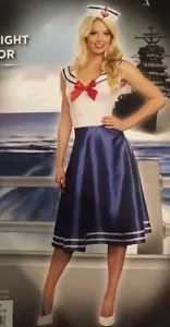 Moonlight Sailor Costume Women's M 8-10 NEW Halloween Navy Naval Dress and Hat - Picture 1 of 4