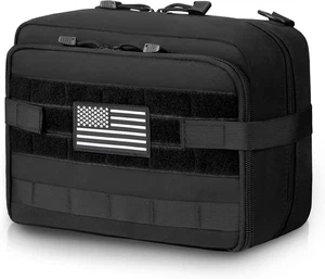 Jueachy Tactical Molle Pouch Grande Borsa Amministrativa Utility 11,5 x 8 x 5 Pollici, Nero  - Foto 1 di 7