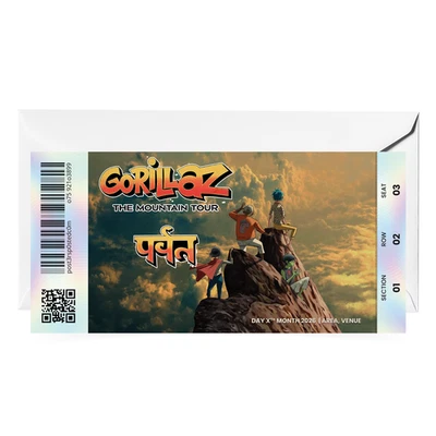 Gorillaz Ticket The Mountain Tour Personalised The Mountain Tour 2026 Gift