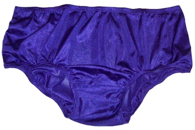 PURPLE NYLON TRICOT 2 Layer Wider Crotch PANTY * ENCASED BRIEF * 38 - 54"  2X - Image 1 of 2
