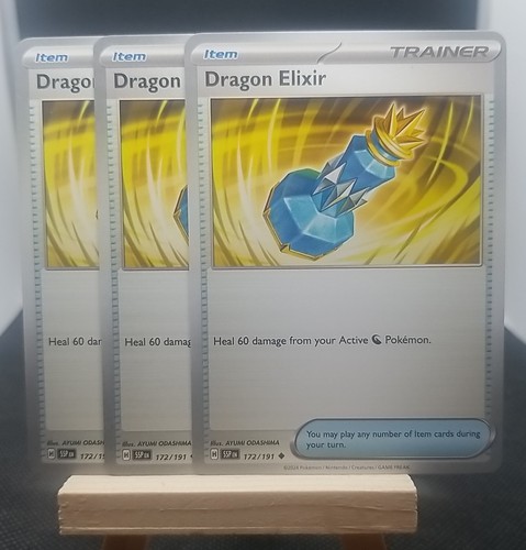 (3x) Dragon Elixir 172/191 Surging Sparks Scarlet Violet Pokemon ...