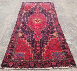 Antik Traditionell Handgefertigt Heriz Stil Wolle Mehrfarbig Läufer Teppich 326x143cm - Bild 1 von 13