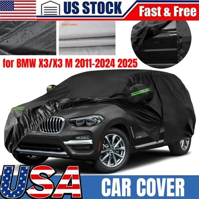 For BMW X3 Car Cover 210D 6-Layer with Inner Cotton Liner Car Cover US Stock - Imagem 1 de 4