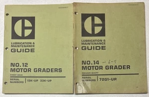 CATERPILLAR No. 12 & No. 14 MOTOR GRADER Lubrication/Maintenance Guides Lot Of 2 - Picture 1 of 7