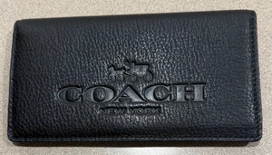 Funda para chequera Coach de cuero negra - Imagen 1 de 4