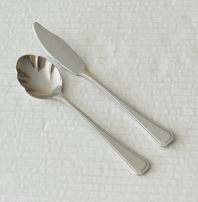 Retroneu Stainless Indonesia RTR19 Sugar Spoon & Better Knife Glossy Outlined  - Image 1 of 4