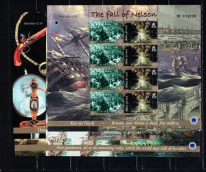 Isle of Man 1082-85 Fall of Nelson XF MNH Complete Sheet Set LP - Picture 1 of 2