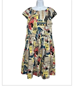 EMILY AND FIN CLAUDIA DRESS SIZE XL CITY SIGHTS PRINT Women’s NEW - Picture 1 of 13