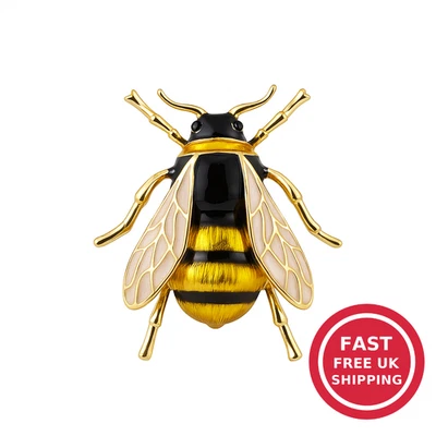 Broche de abeja prendedor insignia esmalte dorado abejorro estilo vintage insecto joyería solapa Foto 1 de 4
