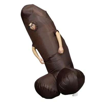 7ft Inflatable Costume Black Penis Mascot Full Body Halloween Cosplay Party Suit - Image 1 of 4