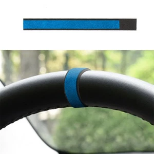 Soft Suede Black Blue Steering Wheel Marker Strip Trim For Tesla Model 3 Y 2019+ - Picture 1 of 12