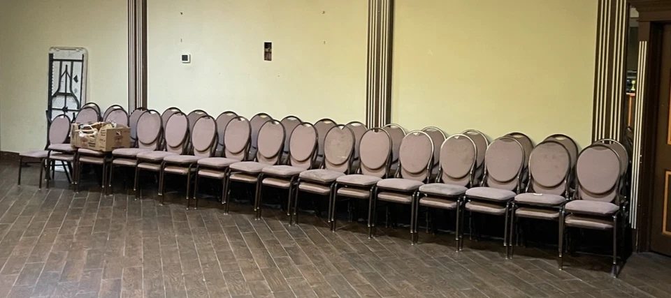 Metal Fabric Banquet Industrial Dining Hall Chairs Stacking - Used - Image 1 of 1