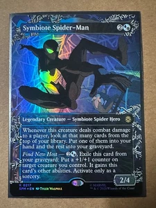 Symbiote Spider-Man FOIL BORDERLESS RARE Marvel's Spider-Man SPM MTG Magic NEW - Foto 1 di 1