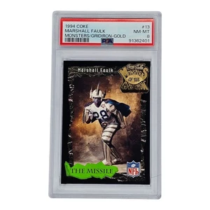 1994 Coke Monsters of Gridiron Gold Marshall Faulk #13 - PSA 8 - Bild 1 von 2