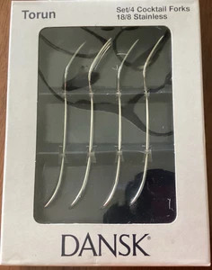 Dansk Stainless TORUN Set of 4 Cocktail Forks 18/8 Flatware Korea Unused 5" - Picture 1 of 6
