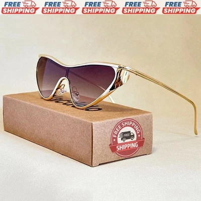 Lujo Gafas De Punk Estilo Vintage Mujer UV400 Conducir Exterior Vacaciones Playa Fiesta Foto 1 de 4