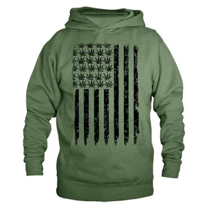 Sudadera con Capucha Weed Flag Pot Leaf Marihuana Cannabis Gráfico - Imagen 1 de 10